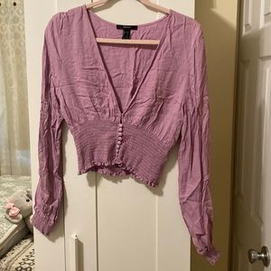 Light purple forever 21 crop blouse